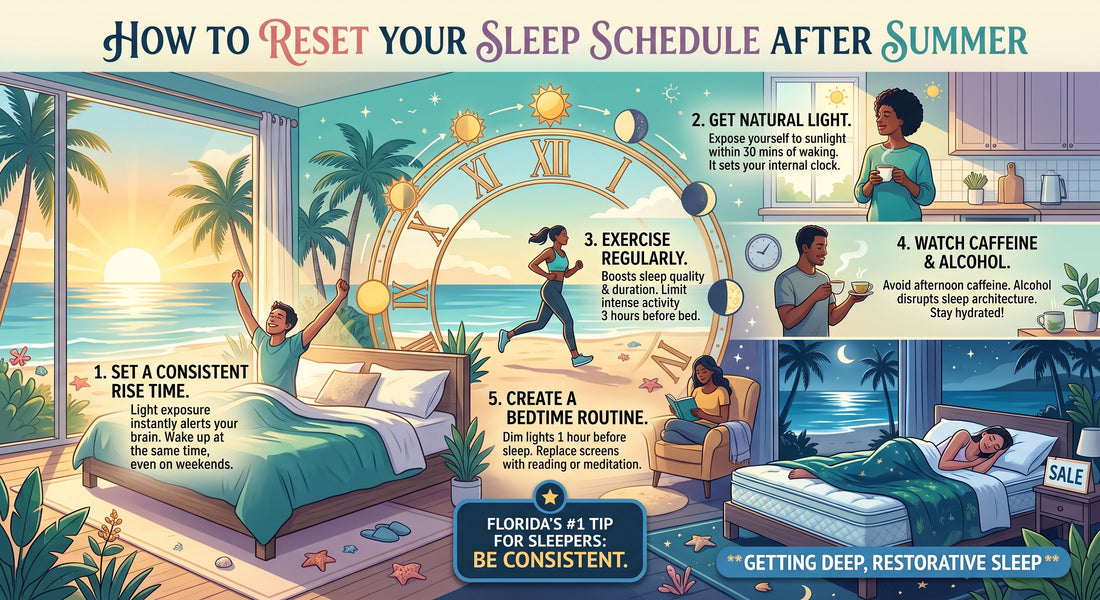 Family resetting their back-to-school sleep schedule after summer in Florida