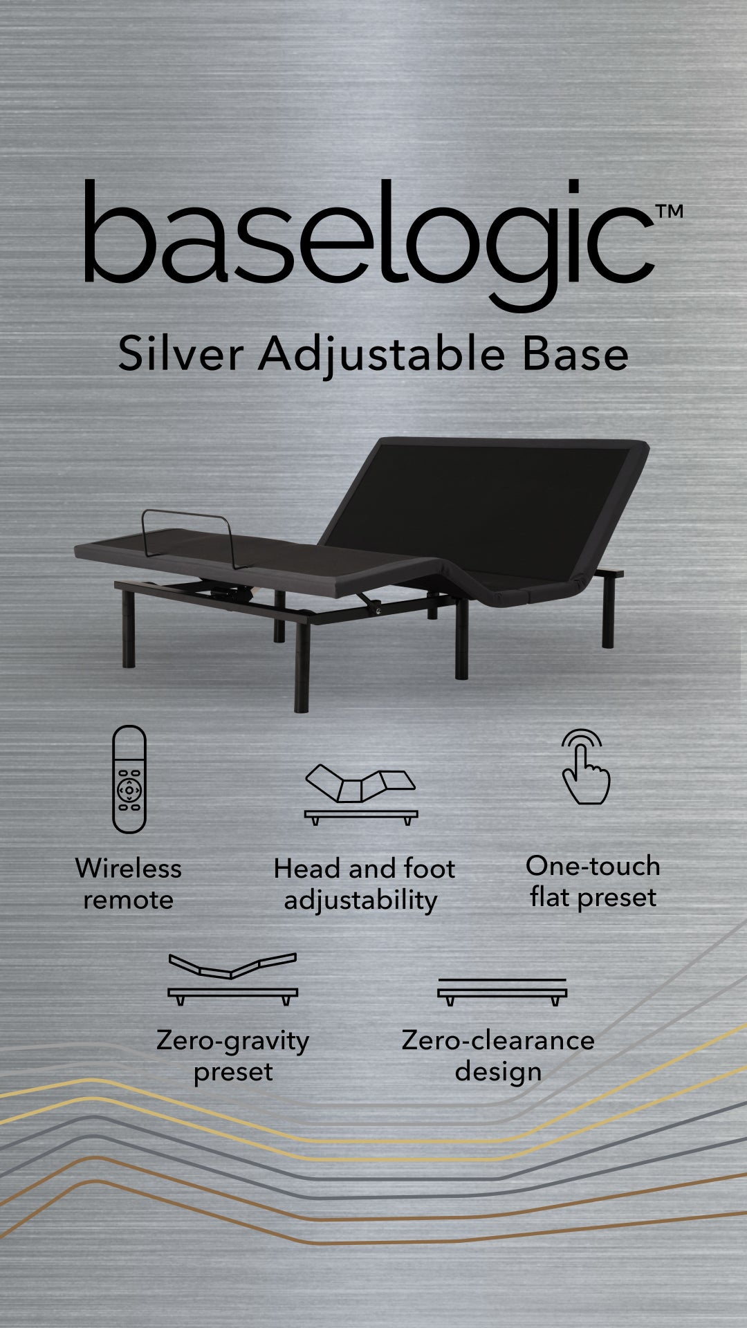 Serta baselogic™ Silver Adjustable Base